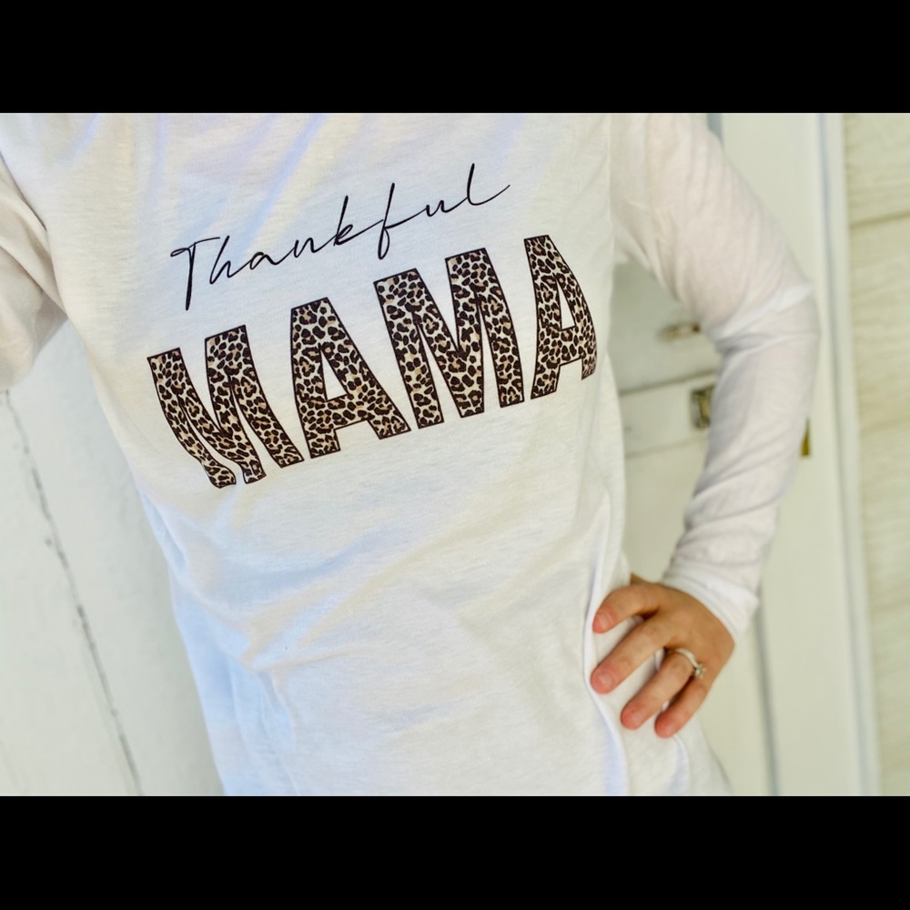 Thankful Mama cheetah/leopard print tee